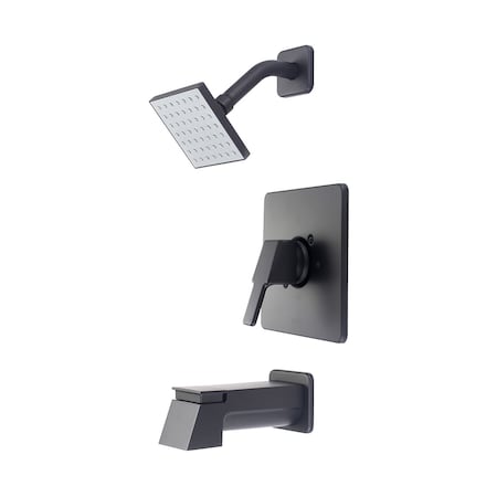 Olympia Faucets Single Handle Tub/Shower Trim Set, Wallmount, Matte Black T-2398-MB